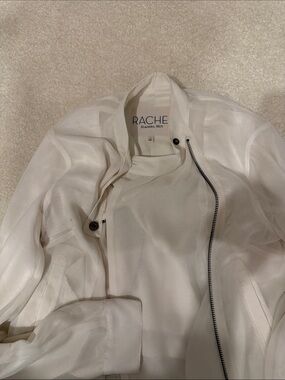 RACHEL Rachel Roy Cream Zip-Front Bomber Jacket